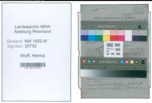 Entnazifizierung Helmut Wolff , geb. 05.03.1909 (Kaufmaennischer Angestellter)
