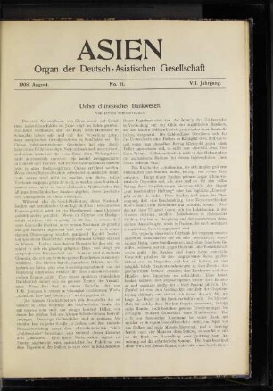1907,Oktober No.11. VII. Jahrgang