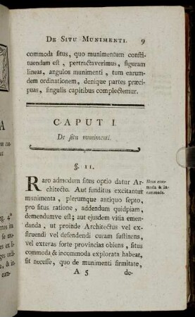 Caput I. De situ munimenti.