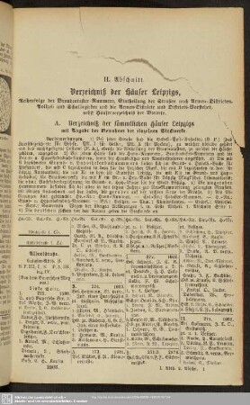 II. Abschnitt. Verzeichnis der Häuser Leipzigs
