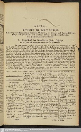 II. Abschnitt. Verzeichnis der Häuser Leipzigs