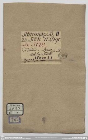 Sonatas - Mus.2035-Q-1 : vl (2), bc - D; PasT A.3.3.10; GieT deest