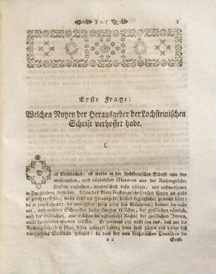 Verschiedene Fragen über Veremunds von Lochstein Gründe Sowohl für, als wider die geistliche Immunität in zeitlichen Dingen : nur allein an den Herrn von Lochstein und dessen Herausgeber gestellet