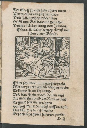 Hie erschlecht Hertzog Ernst den schnebleten Künig.