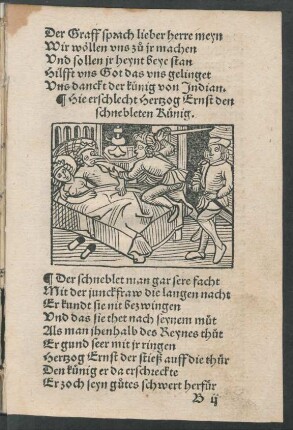 Hie erschlecht Hertzog Ernst den schnebleten Künig.