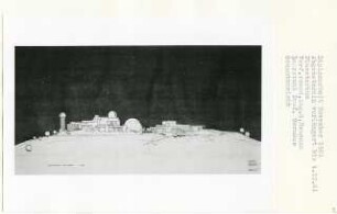 Sternwarte Teufelsberg, Berlin-Grunewald (Diplomarbeit bei Bernhard Hermkes): Gesamtansicht von Süden 1:200