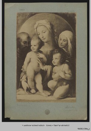 Heilige Familie mit dem kleinen Johannes dem Täufer, der Heiligen Katharina von Siena und Franz von Assisi