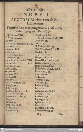 Index I. Auctorum citatorum & inlustratorum