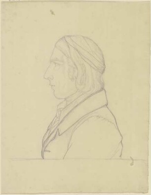 Bildnis des Friedrich Overbeck im Profil nach links