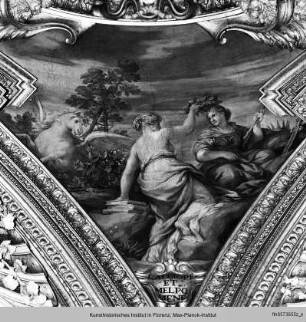 Innendekoration : Apoll und die Mysterien des Kosmos : Die Musen Calliope und Melopomene mit Pegasus