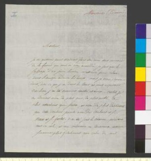 Brief von Mounier, Claude Philibert Edouard an Goethe, Johann Wolfgang von