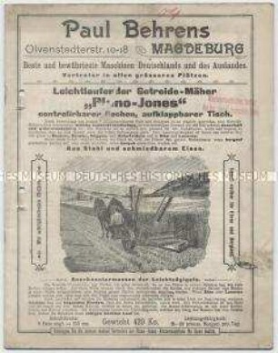 Leichtlaufender Getreide-Mäher "Plano-Jones" controllierbarer Rechen, aufklappbarer Tisch.
