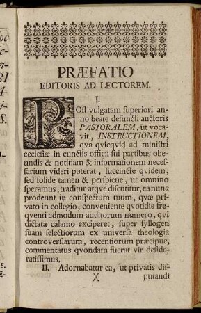 Præfatio Editors Ad Lectorem