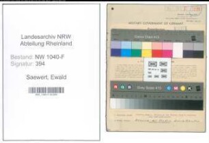 Entnazifizierung Ewald Saewert , geb. 22.10.1904 (Zollbeamter)