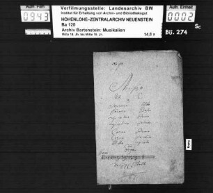Friedrich Gottlieb Stark: Missa / Ex C / à / Soprano Alto / Tenore Basso / Violino Primo / Violino Secundo / Cornu Primo / Cornu Secundo / Alto Viola / Con / Organ (!) / [Incipit] / del Sig: Starck; Ms.ca. 1780.