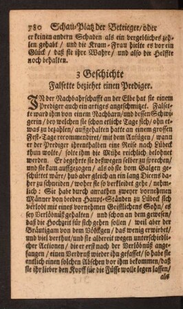 3.Geschichte. Falsette beziehet einen Prediger.