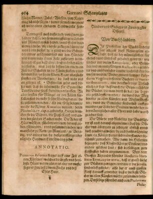 Hundert und Sieben und Zwantzigster Discurß. Von Buchhändlern.