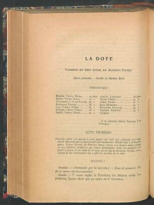 La dote : Comedia en tres actos