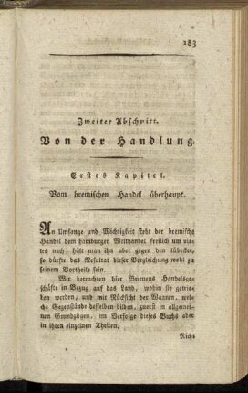 Erstes Kapitel. Vom bremischen Handel überhaupt.