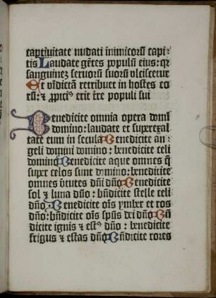 [Canticum Danielis/Hymnum trium puerorum]: Benedicite…