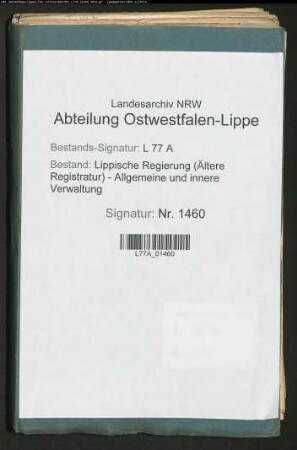 Das ingrossierte Darlehn des Stifts Cappel auf die Zuckerfabrik zu Salzuflen