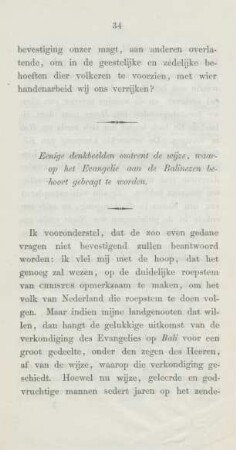 Eenige denkbeelden omtrent de wijze, waarop het Evangelie aan de Balinezen behoort gebragt te worden