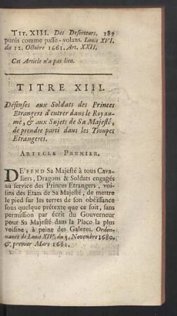 Titre XIII.