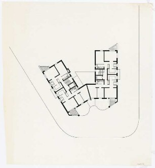 Wohnhaus und Gemeindehaus am Viktoria-Luise-Platz, Berlin-Schöneberg: Grundriss Normalgeschoss