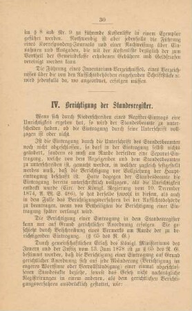 IV. Berichtigung der Standesregister