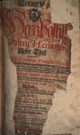 Hertz-Postilla für alle Sonntags-Evangelia und ... gewöhnliche Feyrtags-Texte ..., 1