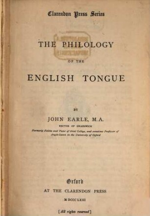 The Philology of the English Tongue