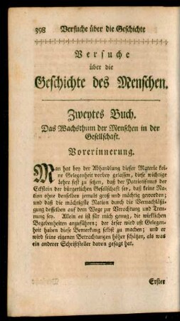 Zweytes Buch. Das Wachsthum der Menschen in der Gesellschaft