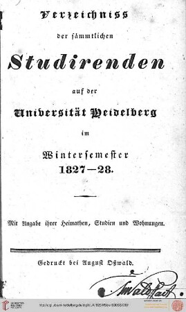 Wintersemester 1828/1828