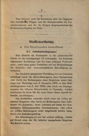 Studienordnung, Disciplinargesetze und Hausordung der Königl. polytechnischen Schule zu Dresden : Dresden, am 18. Februar 1871