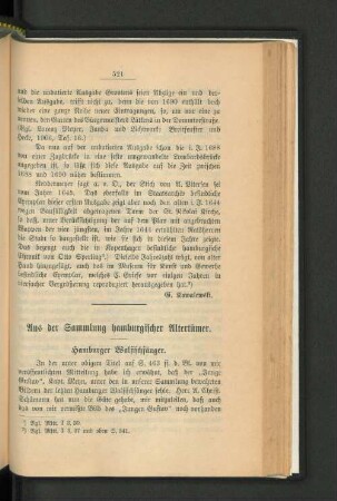 Aus der Sammlung hamburgischer Altertümer.