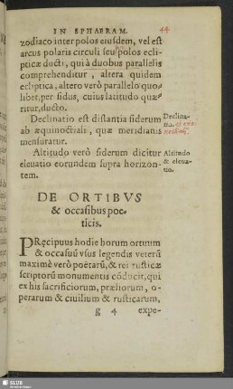 De Ortibus & occasibus poeticis