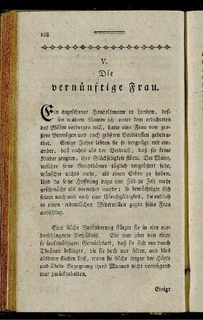 V. Die vernünftige Frau.