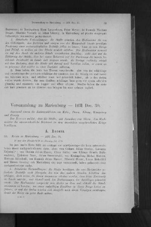 Versammlung zu Marienburg - 1431 Dec. 30.