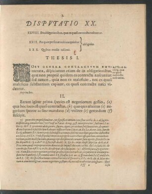 Disputatio XX. ... Thesis ...