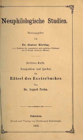 Komposition und Quellen der Rätsel des Exeterbuches