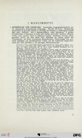 I. Manuskripte (Nr. 1-28)
