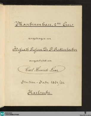 2: Studien-Jahr 1861/62
