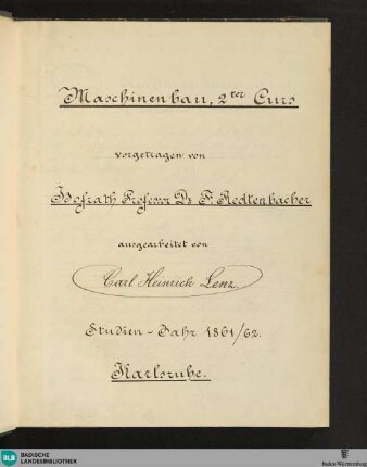 2: Studien-Jahr 1861/62