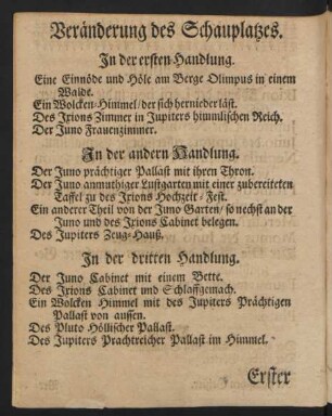 Veränderung des Schauplatzes