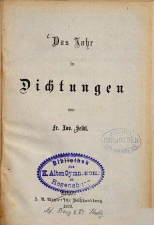 Das Jahr in Dichtungen