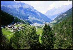 Sölden: Ötztalstaße, Blick ins Ötztal, von der Kühteiner Schlucht, mit Sölden