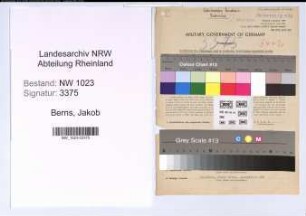 Entnazifizierung Jakob Berns , geb. 11.02.1895 (Landwirt)