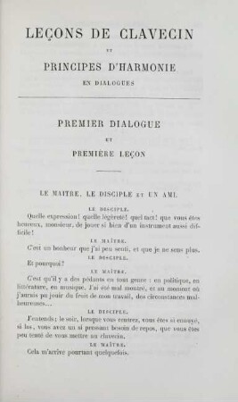 Lecons de clavecin et principes d'harmonie en dialogues