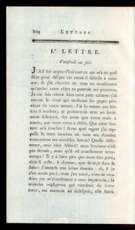 Le Lettre. Vendredi au soir.