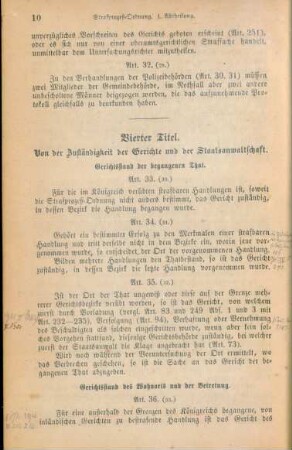 Vierter Titel. Von der Zuständigkeit der Gerichte und der Staatsanwaltschaft